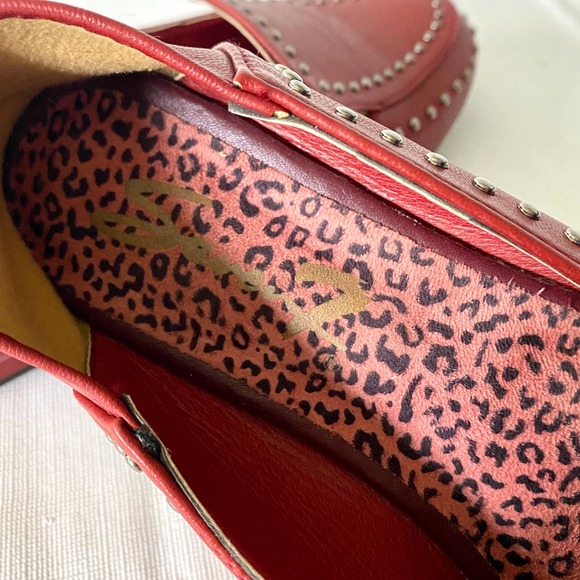 Seven7 Francesca  Studded Flat Loafers Red 8 - Picture 8 of 12
